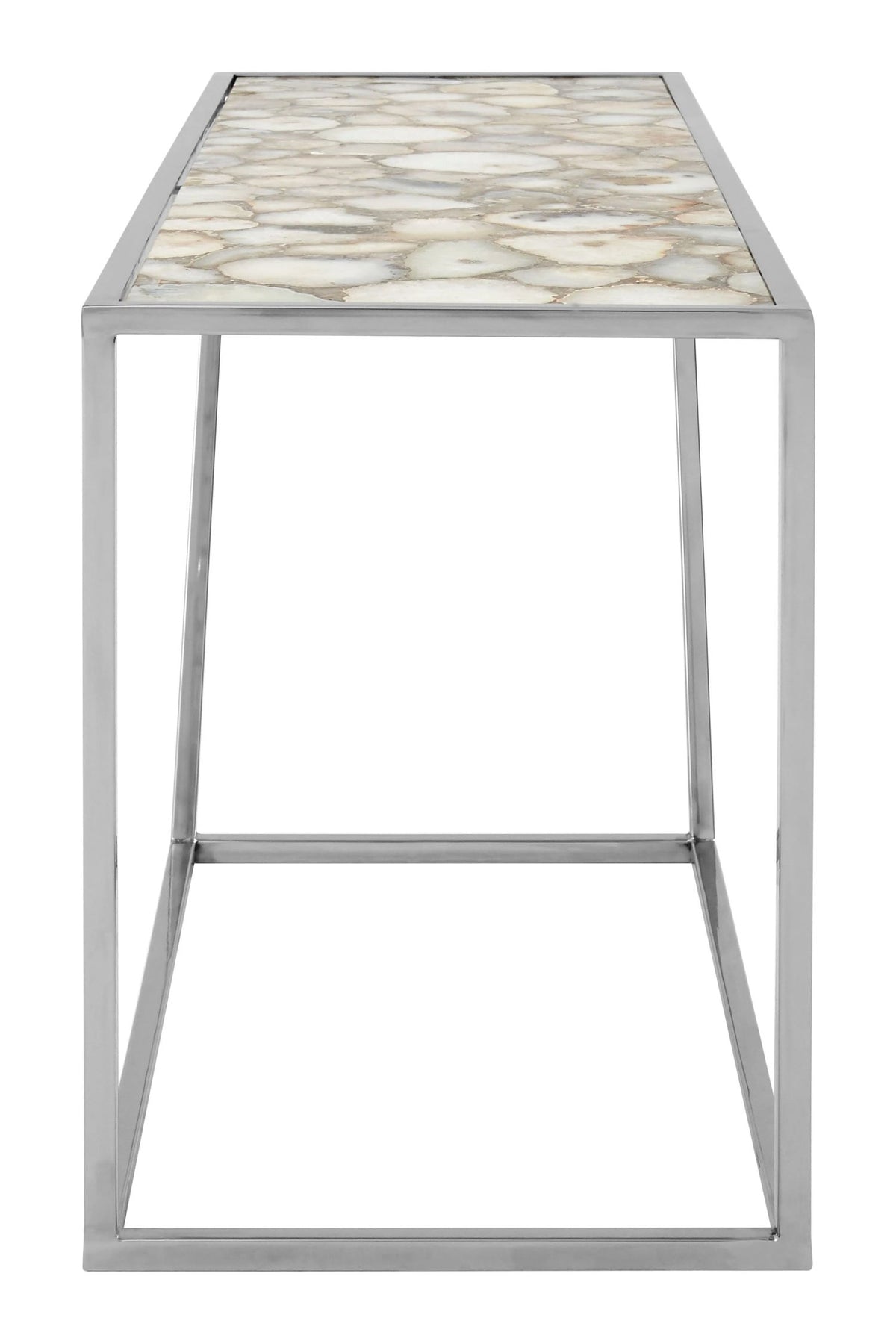 Loxley White Agate and Silver Console Table