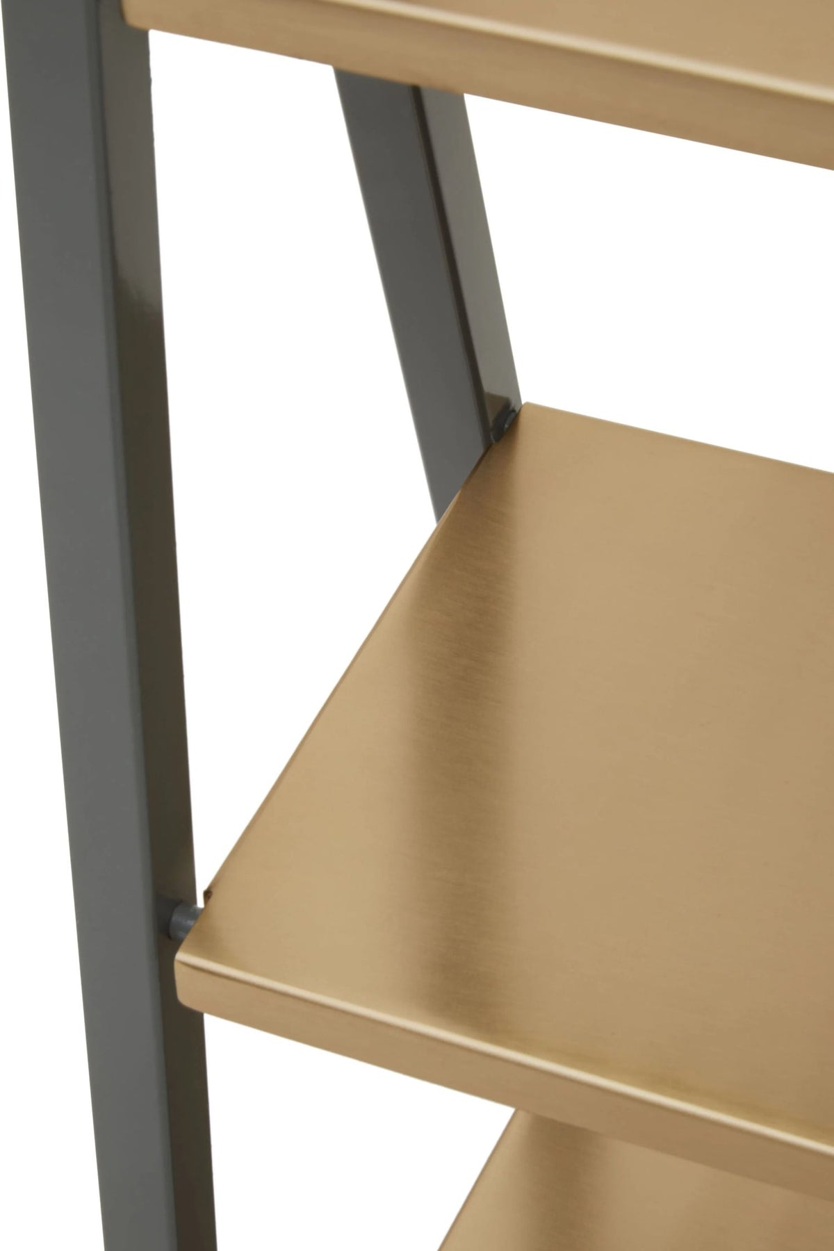 Devon Grey and Gold Finish Three Tier Ladder Shelf Unit