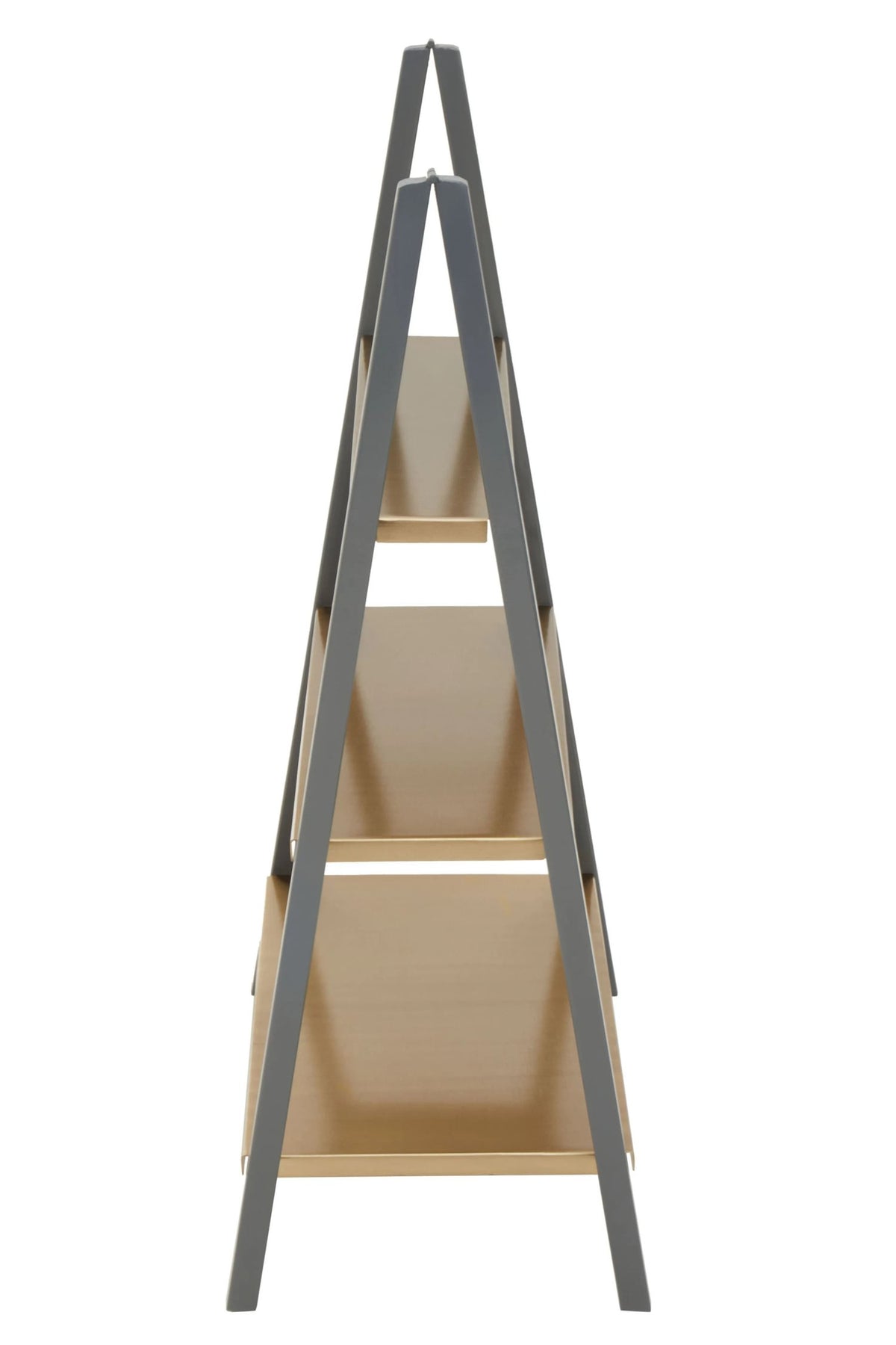 Devon Grey and Gold Finish Three Tier Ladder Shelf Unit