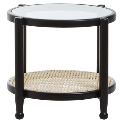 Stirling Rattan and Glass Side Table