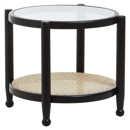 Stirling Rattan and Glass Side Table