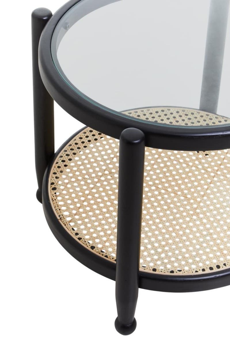 Stirling Rattan and Glass Side Table