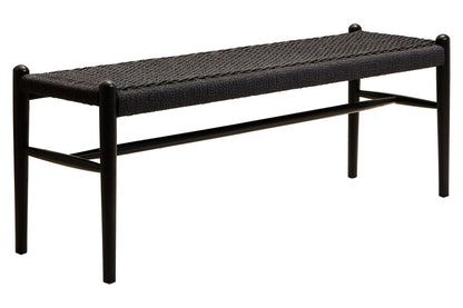 Stirling Black Rope and Elm Wood Bench