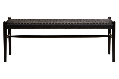 Stirling Black Rope and Elm Wood Bench