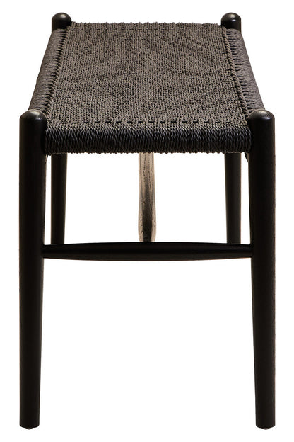 Stirling Black Rope and Elm Wood Bench