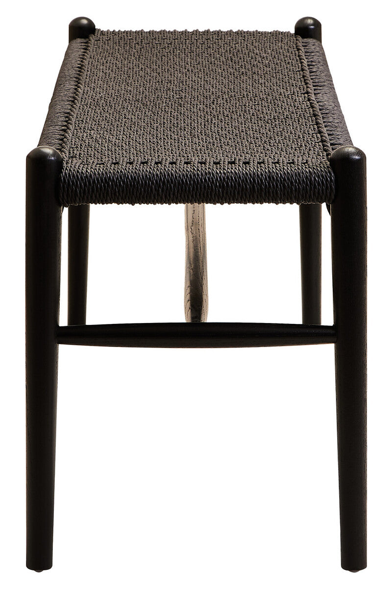 Stirling Black Rope and Elm Wood Bench