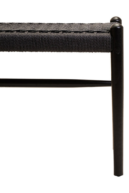 Stirling Black Rope and Elm Wood Bench