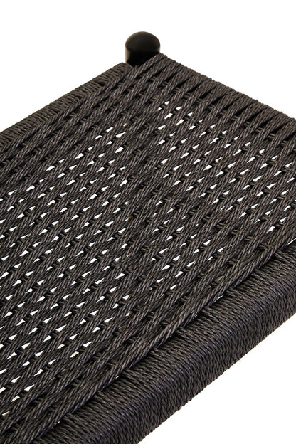 Stirling Black Rope and Elm Wood Bench
