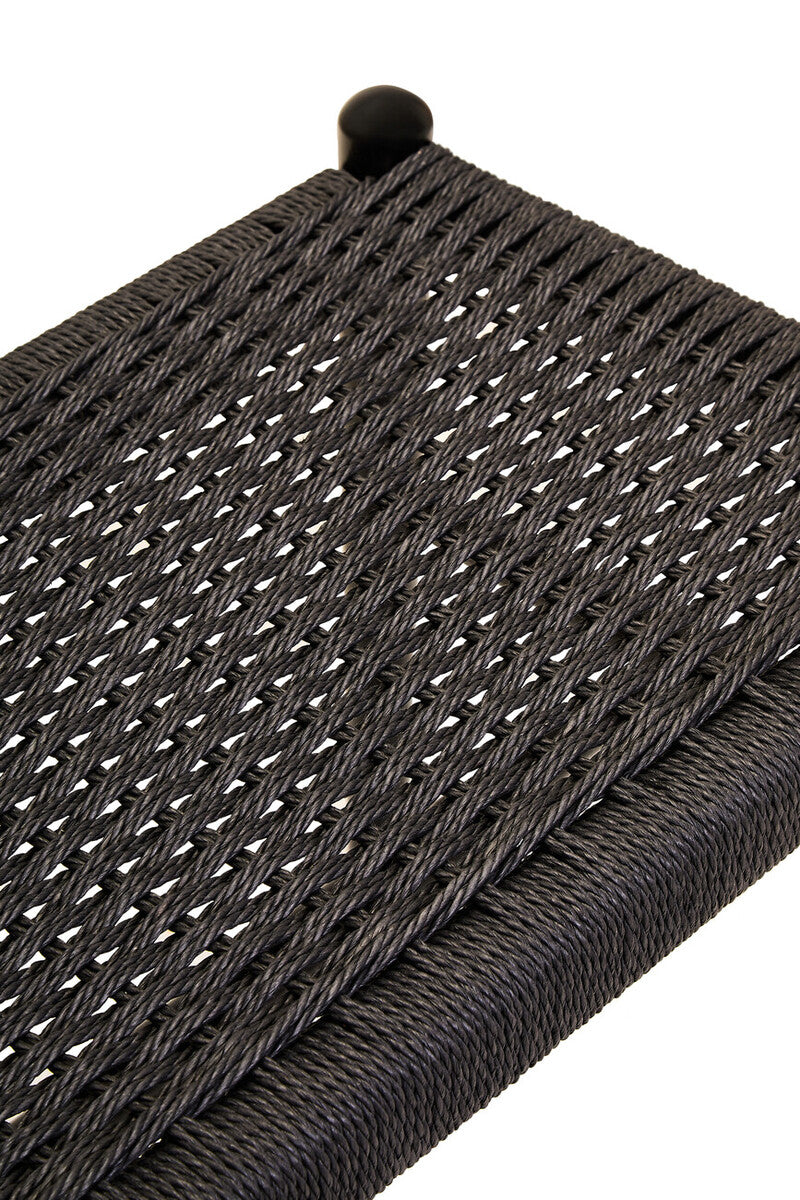 Stirling Black Rope and Elm Wood Bench