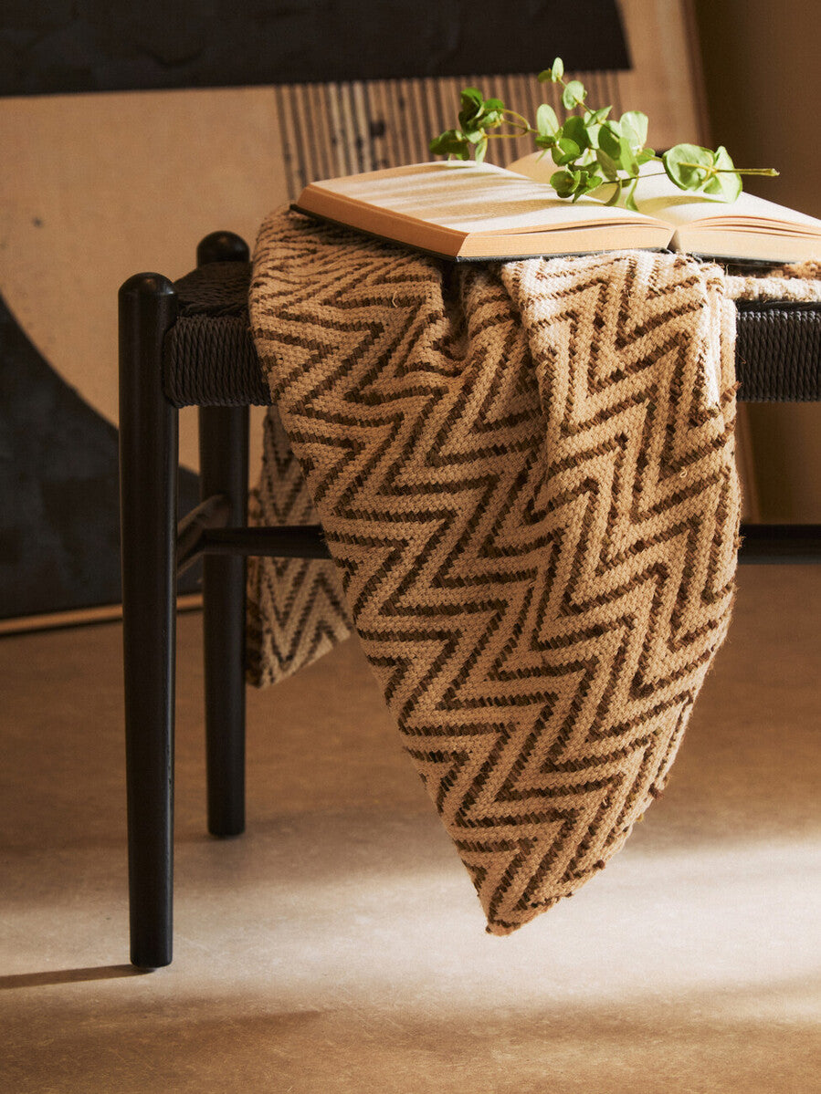 Stirling Black Rope and Elm Wood Bench