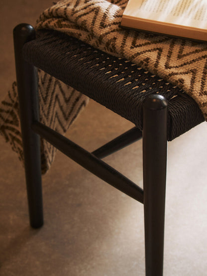 Stirling Black Rope and Elm Wood Bench
