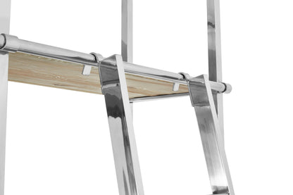 Notting White Wash Pine Wood Shelving Unit with Ladder