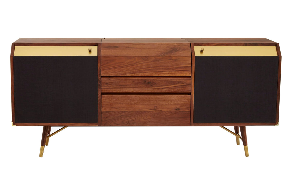 Hudson Walnut Wood 2 Door and Drawers Sideboard