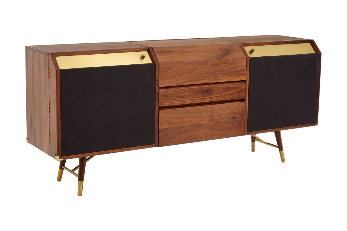 Hudson Walnut Wood 2 Door and Drawers Sideboard