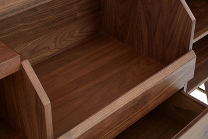 Hudson Walnut Wood 2 Door and Drawers Sideboard