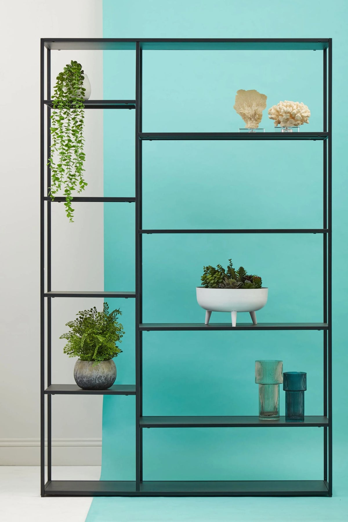 Oxford Black Metal Multi Tier Shelf Unit