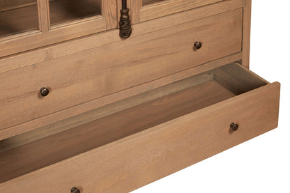 Cannes Oak Wood Tall Cabinet 