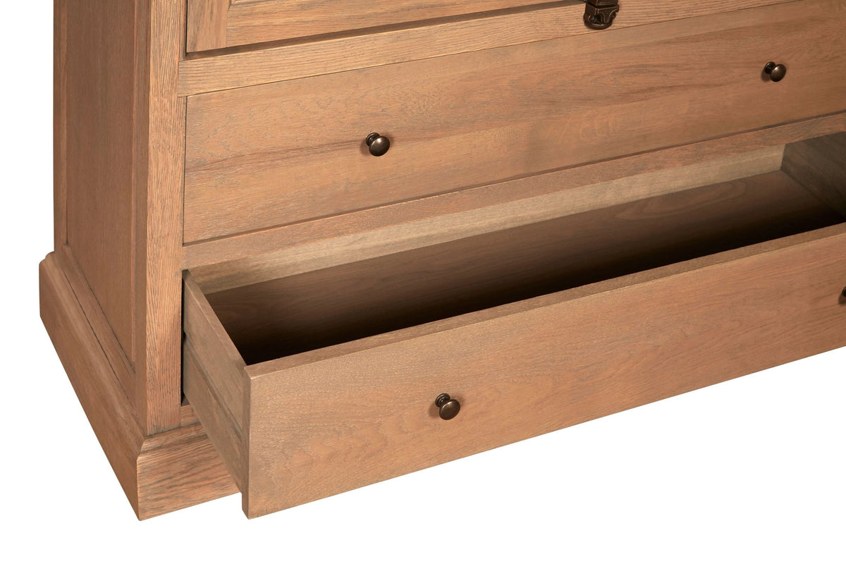 Cannes Oak Wood Tall Cabinet 