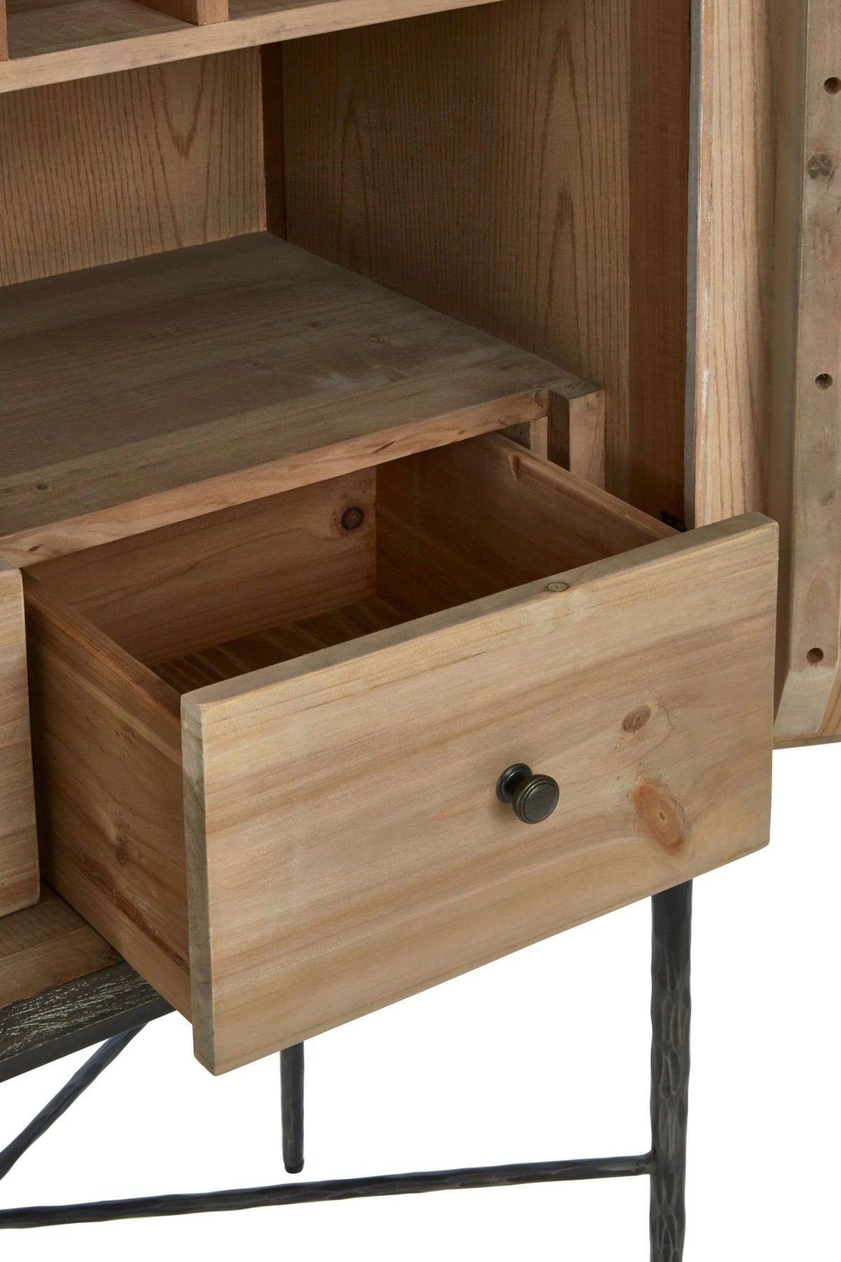 Notting Grey Wash Recycled Elm Wood 2 Door Wine Cabinet