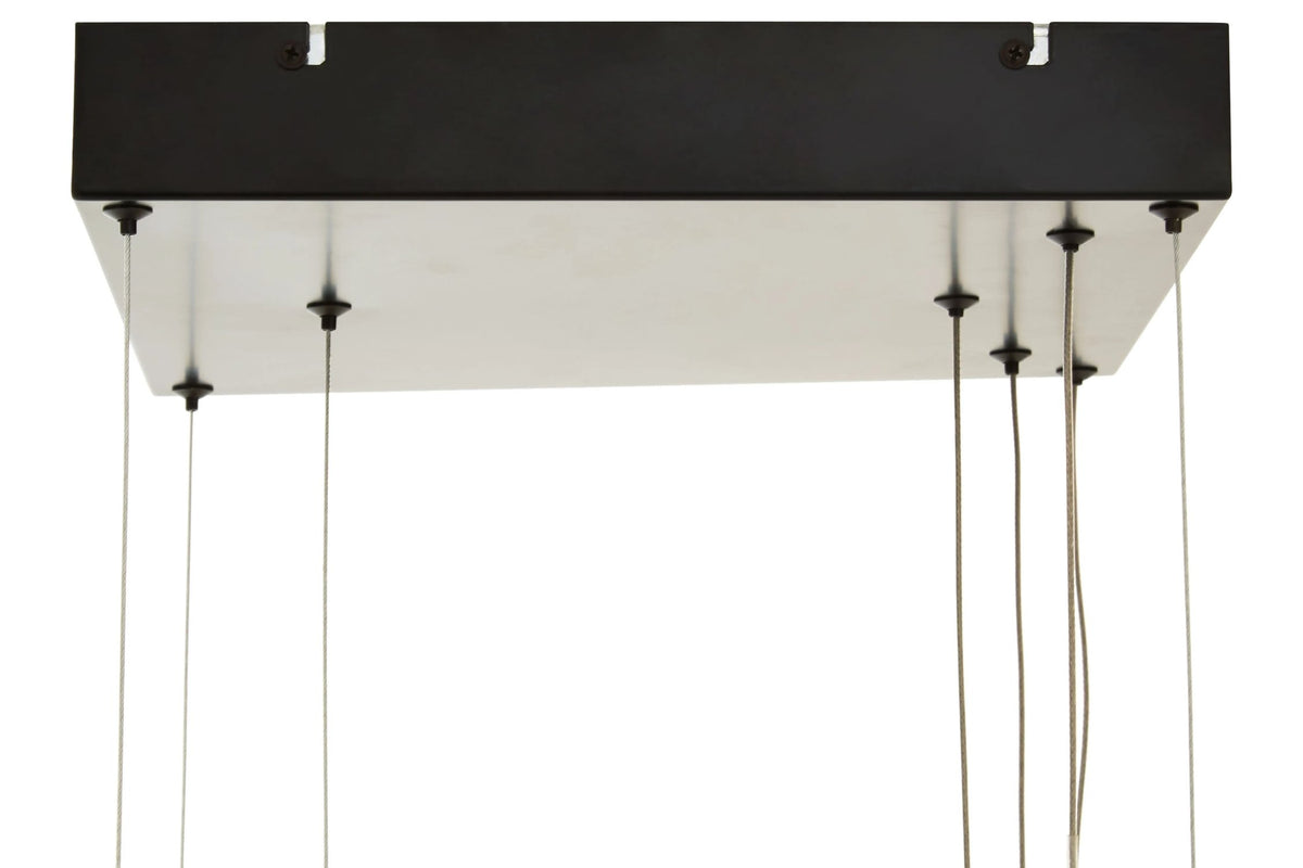 Worthing Black Finish Triple Rectangular Pendant Light