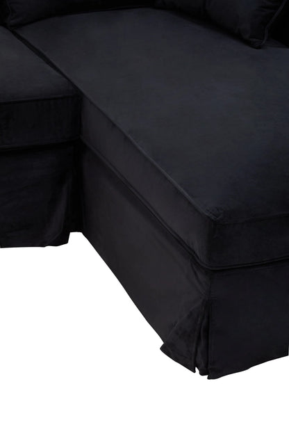 Whitby Three Seat Velvet Right Chaise Sofa 