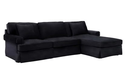 Whitby Three Seat Velvet Right Chaise Sofa 