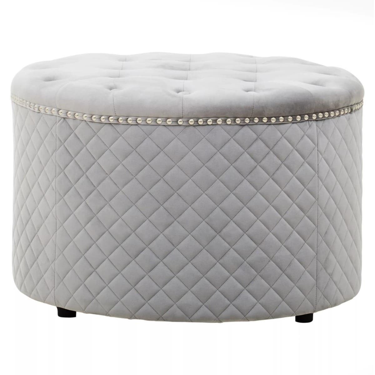 Windsor Round Velvet Ottoman 