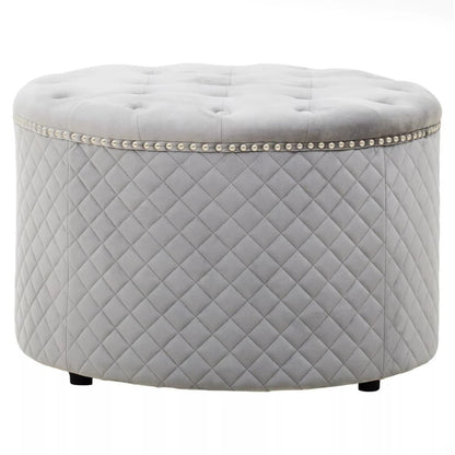 Windsor Round Velvet Ottoman 