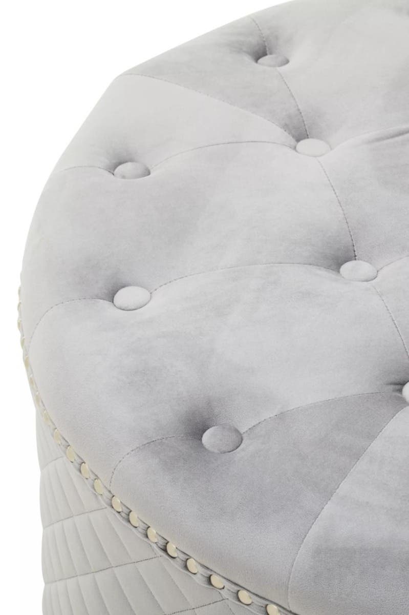 Windsor Round Velvet Ottoman 