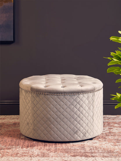 Windsor Round Velvet Ottoman 