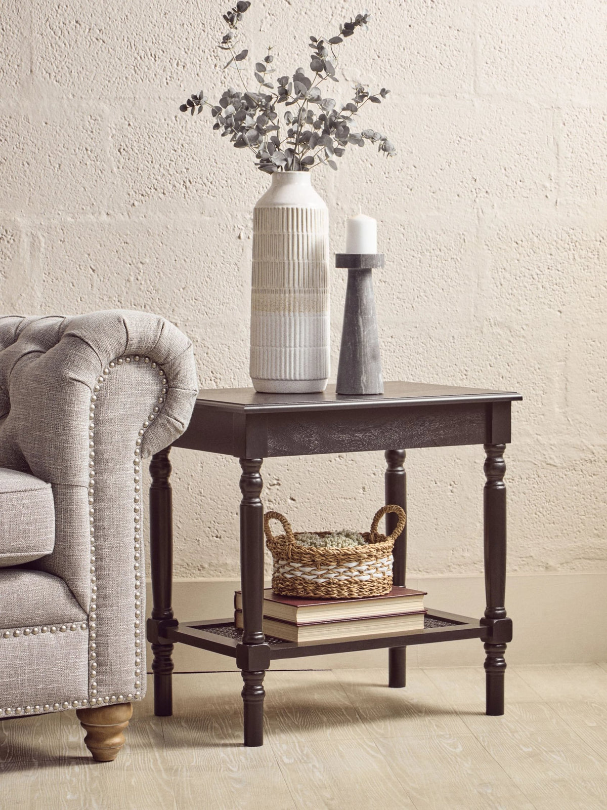 Savoy Wooden Side Table with Lower Shelf 