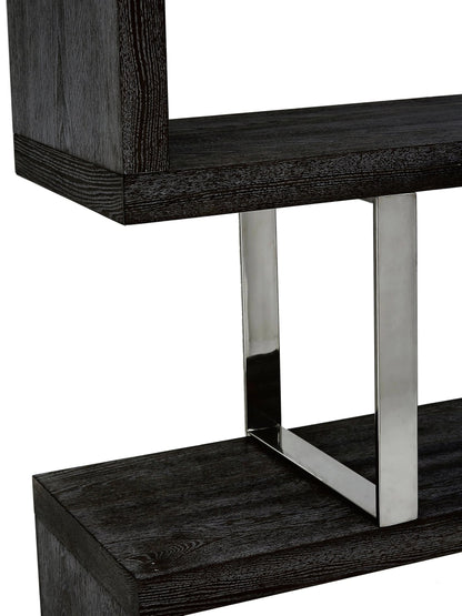 Porto Black Elm Wood 4 Tier Shelf Unit