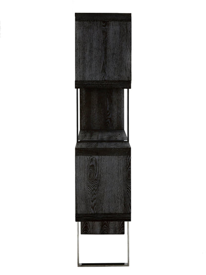Porto Black Elm Wood 4 Tier Shelf Unit