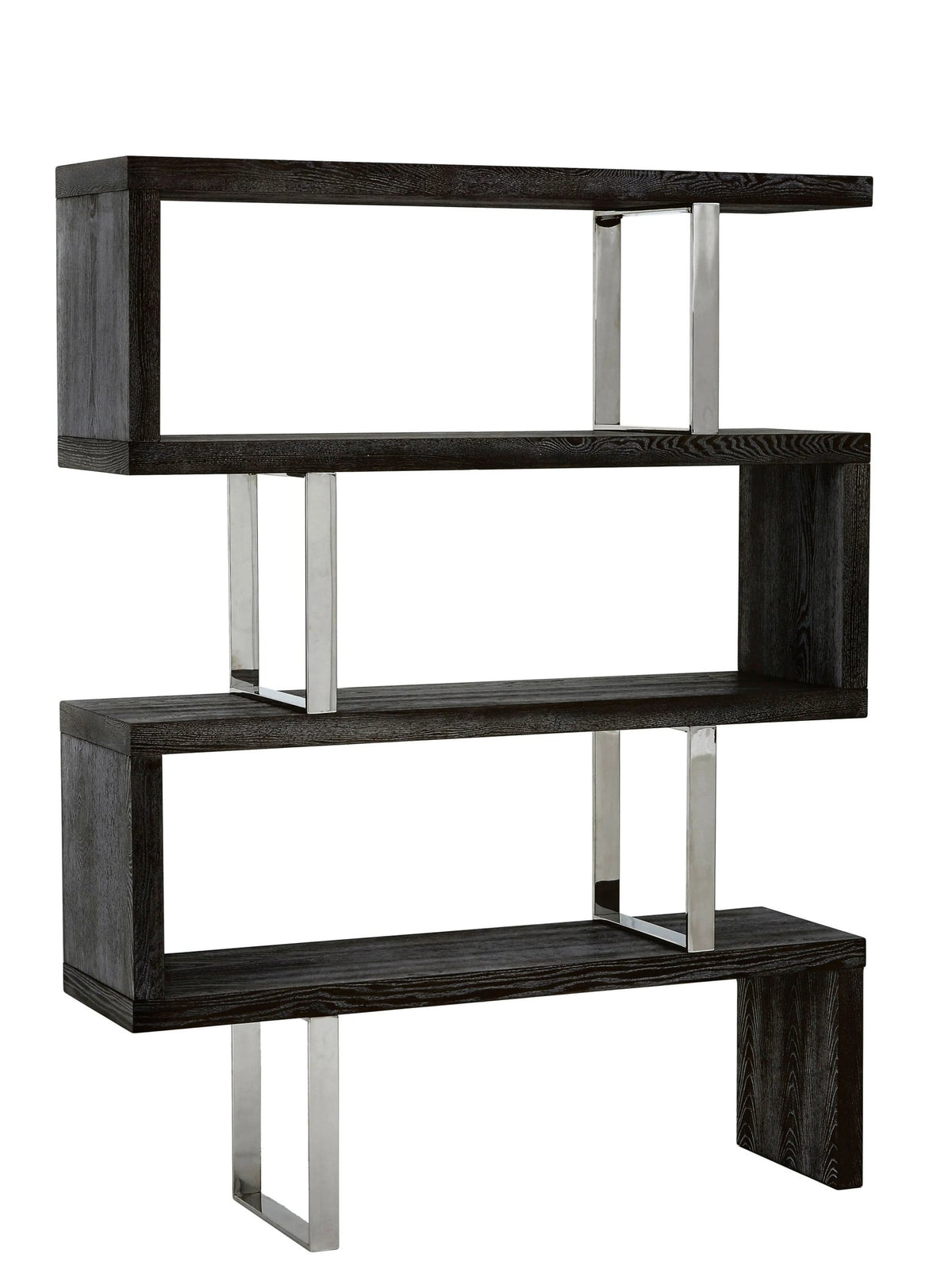 Porto Black Elm Wood 4 Tier Shelf Unit
