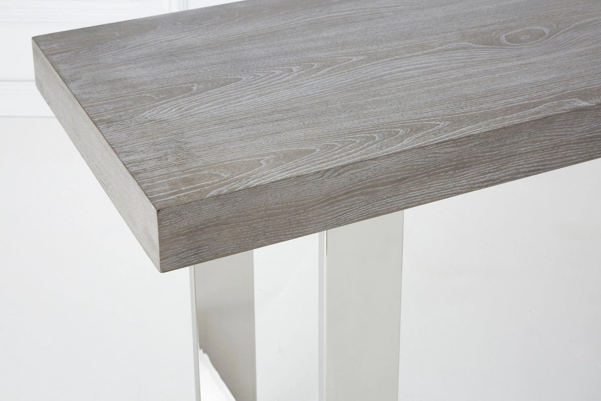 Porto Elm Wood Console Table #colour_grey