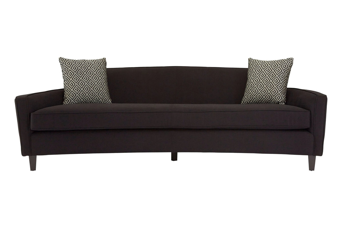 Heswall 3 Seat Black Dimity Fabric Sofa