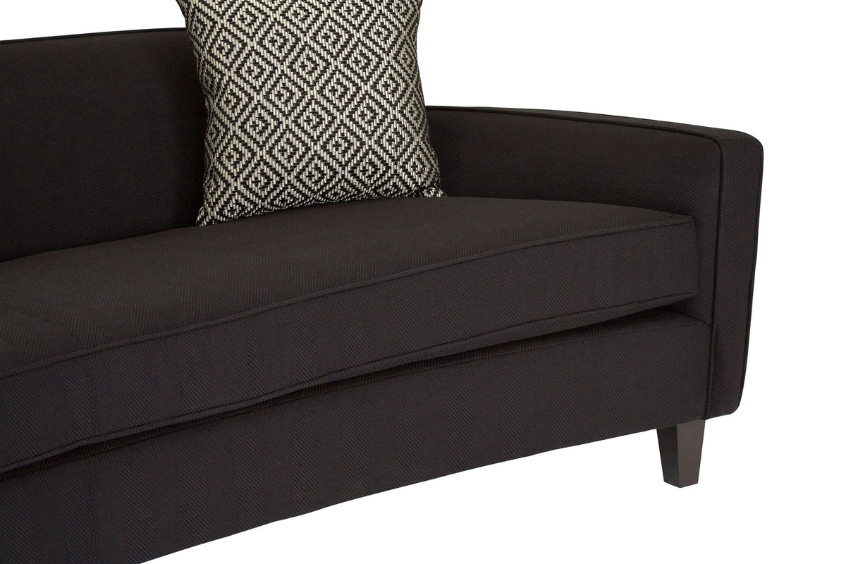 Heswall 3 Seat Black Dimity Fabric Sofa