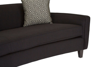 Heswall 3 Seat Black Dimity Fabric Sofa