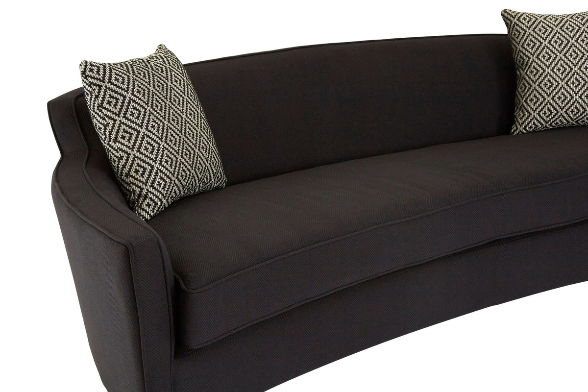Heswall 3 Seat Black Dimity Fabric Sofa