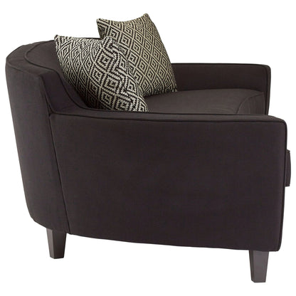 Heswall 3 Seat Black Dimity Fabric Sofa