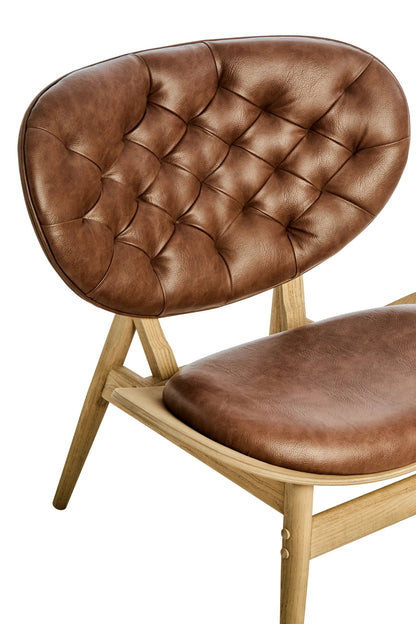 Harrogate Brown Leather Effect Chair with Elm Wood Frame