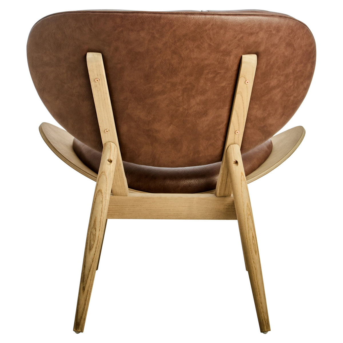 Harrogate Brown Leather Effect Chair with Elm Wood Frame