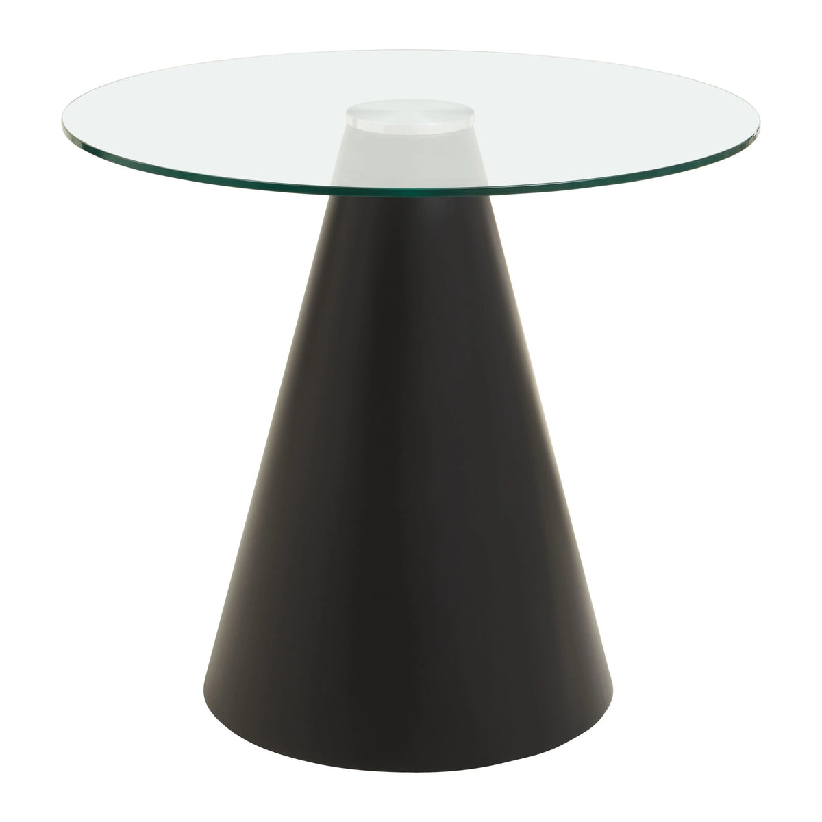 Devon Round Clear Glass Top Dining Table