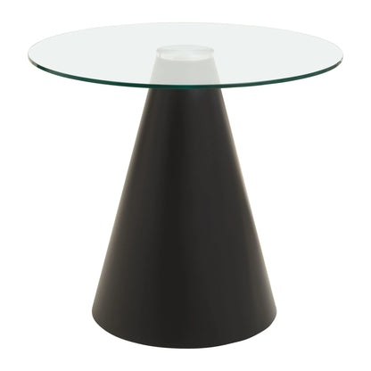 Devon Round Clear Glass Top Dining Table