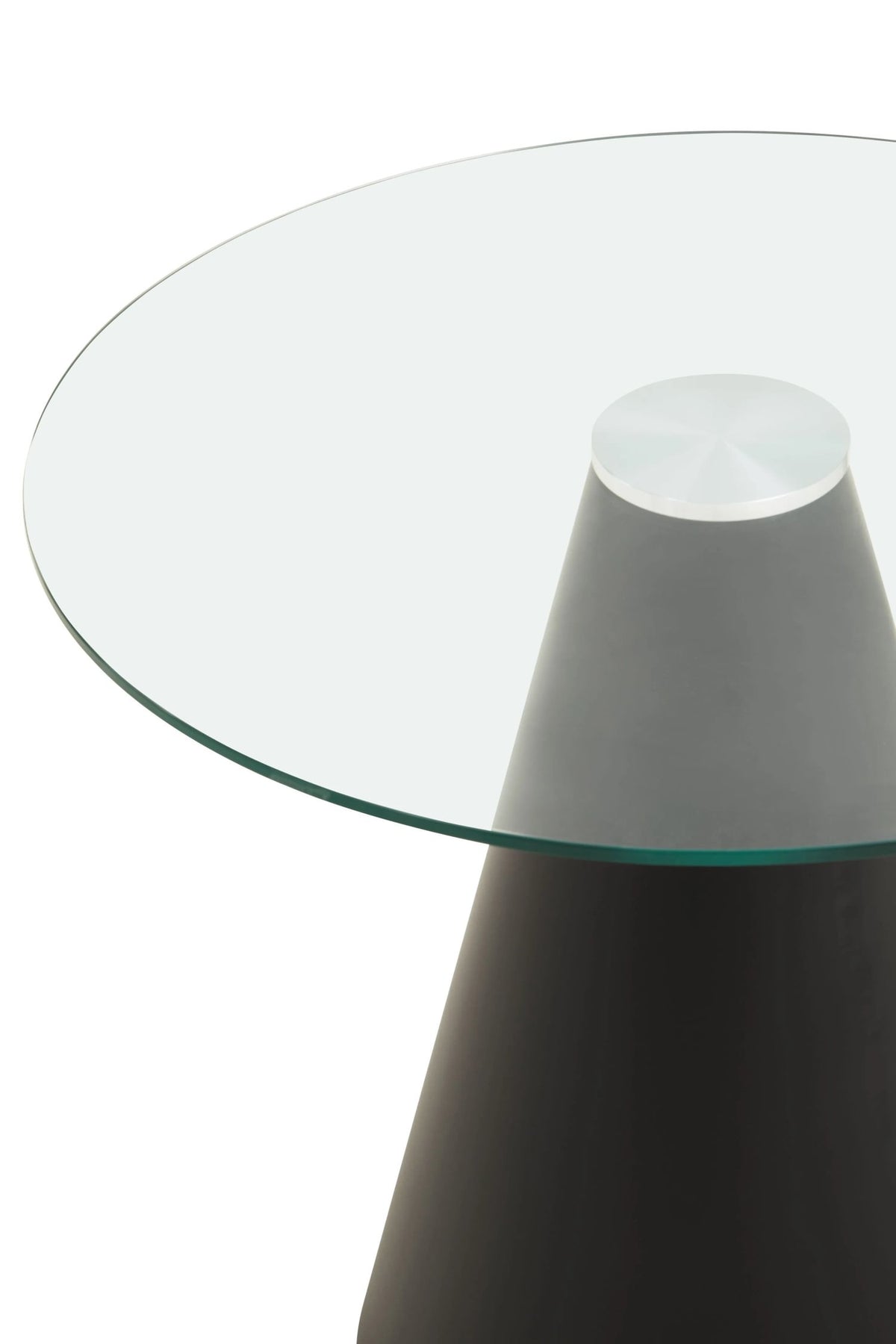 Devon Round Clear Glass Top Dining Table