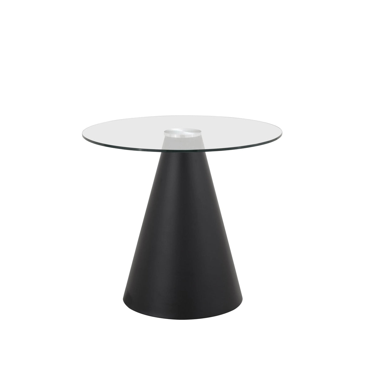 Devon Round Clear Glass Top Dining Table