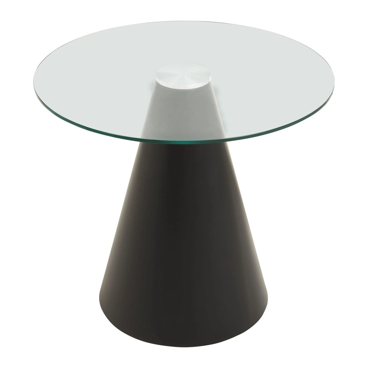 Devon Round Clear Glass Top Dining Table