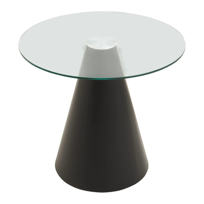 Devon Round Clear Glass Top Dining Table