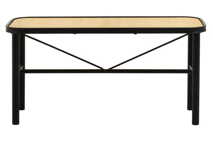 Porto Metal and Rattan Bench