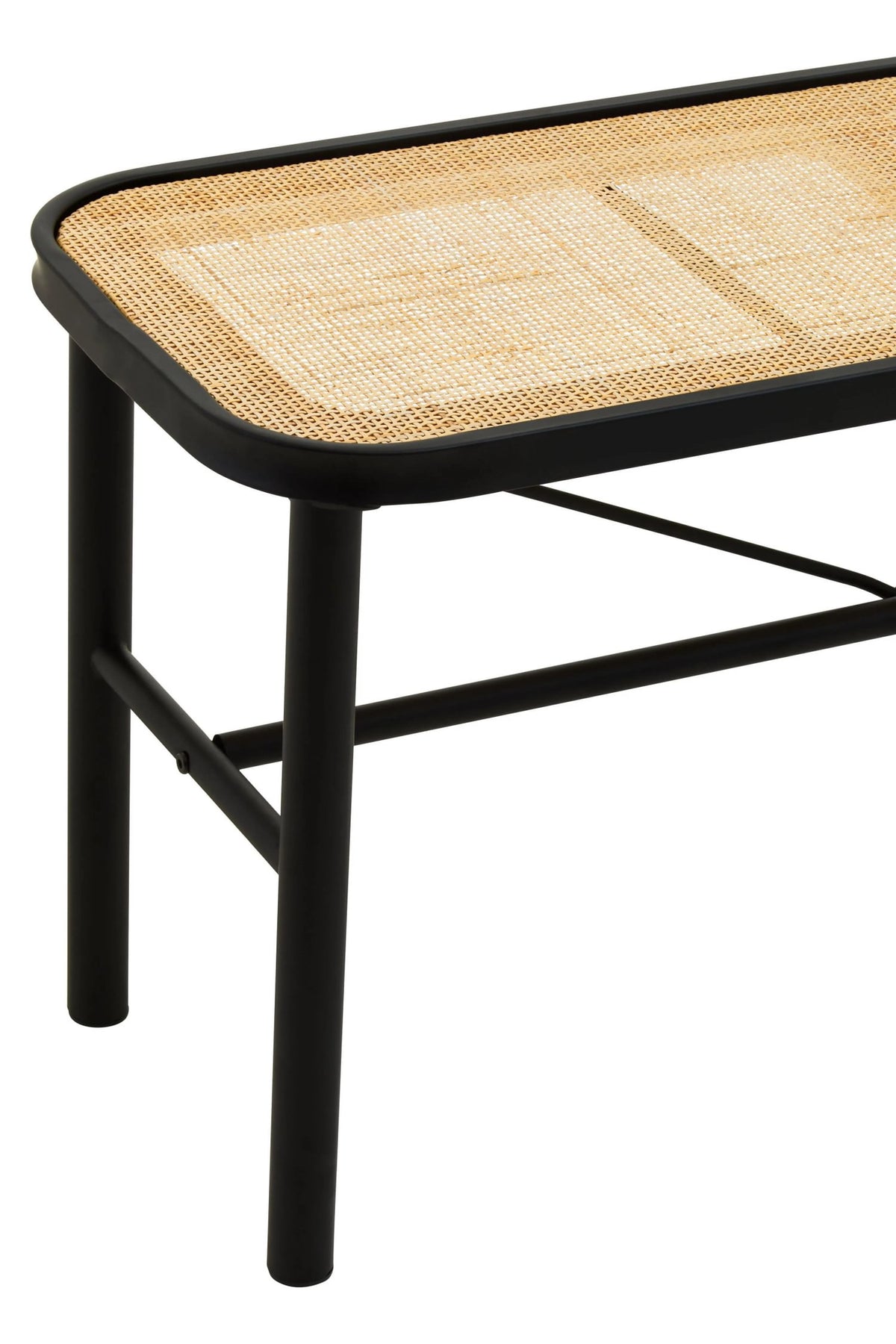 Porto Metal and Rattan Bench